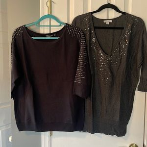 2 NY&CO Embellished Sweaters